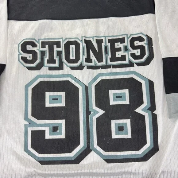 Vintage 90s Rolling Stones Logo Athletic Men's Sz Large Oversized Hockey Jersey